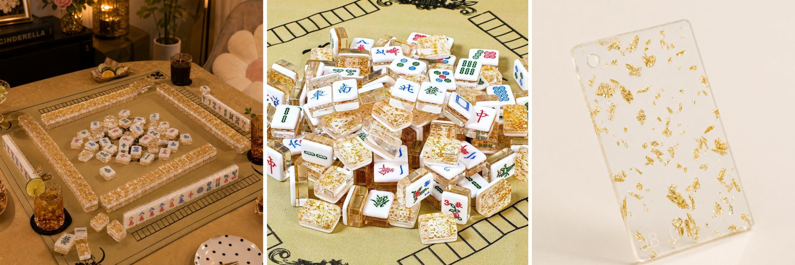 Patterned acrylic in the mahjong