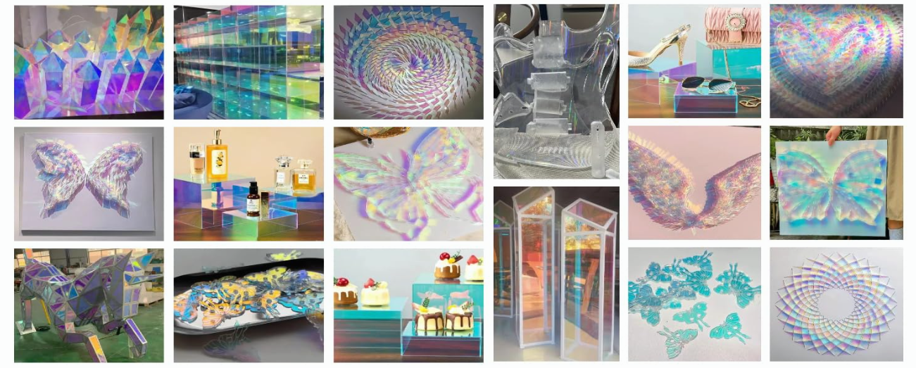 Iridescent acrylic sheet application Iridescent acrylic sheet application