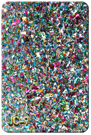 Aqua Rainbow Chunky Glitter Acrylic Sheet-JC-7